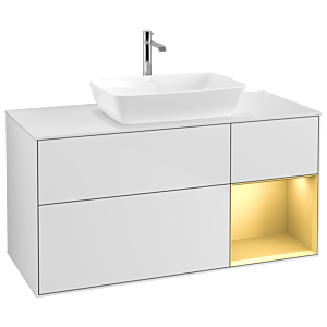 Villeroy and Boch Finion Villeroy and Boch Finion G831HFMT 120cm, cover plate white matt, Emotion, shelves gold matt lacquer, white matt lacquer