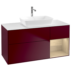 Villeroy und Boch Finion Waschtischunterschrank G831PCHB 120cm, Abdeckplatte white matt, Emotion, Regale Oak Veneer, Peony Matt