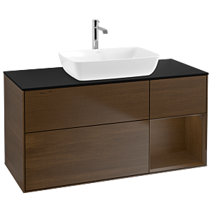 Villeroy and Boch Finion Villeroy and Boch Finion G832GNGN 120cm, cover plate black matt, Emotion, shelves Walnut Veneer , Walnut Veneer veneer