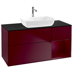 Villeroy and Boch Finion Villeroy and Boch Finion G832HBHB 120cm, cover plate black matt, Emotion, shelves Peony matt lacquer, Peony Matt