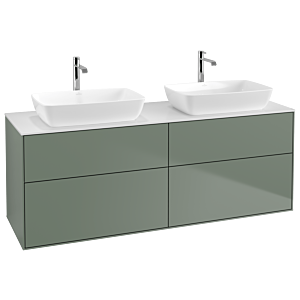 Villeroy und Boch Finion Waschtischunterschrank G84100GM 160x60,3cm, Emotion, Abdeckplatte white matt, Olive Matt Lacquer