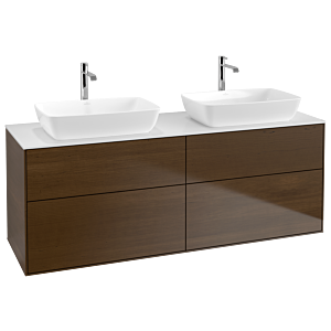 Villeroy und Boch Finion Waschtischunterschrank G84100GN 160x60,3cm, Emotion, Abdeckplatte white matt, Walnut veneer