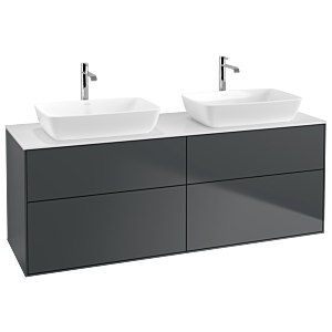 Villeroy und Boch Finion Waschtischunterschrank G84100HG 160x60,3cm, Emotion, Abdeckplatte white matt, Midnight Blue Matt Lacquer