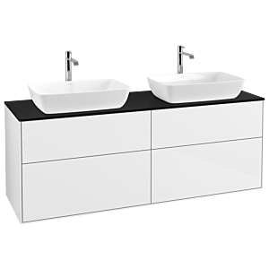 Villeroy et Boch Finion Villeroy et Boch G84200GF 160x60,3 cm, Emotion, plaque de recouvrement noir mat, laqué blanc brillant