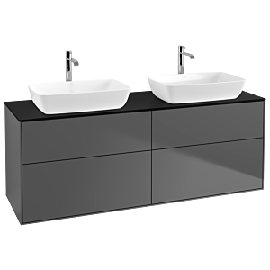 Villeroy und Boch Finion Waschtischunterschrank G84200GK 160x60,3cm, Emotion, Abdeckplatte black matt, Anthracite matt