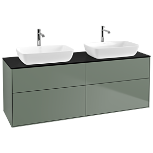 Villeroy und Boch Finion Waschtischunterschrank G84200GM 160x60,3cm, Emotion, Abdeckplatte black matt, Olive Matt Lacquer