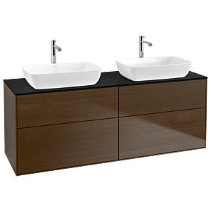 Villeroy und Boch Finion Waschtischunterschrank G84200GN 160x60,3cm, Emotion, Abdeckplatte black matt, Walnut veneer