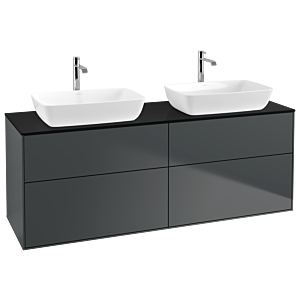 Villeroy und Boch Finion Waschtischunterschrank G84200HG 160x60,3cm, Emotion, Abdeckplatte black matt, Midnight Blue Matt Lacquer
