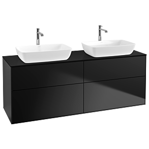 Villeroy und Boch Finion Waschtischunterschrank G84200PD 160x60,3cm, Emotion, Abdeckplatte black matt, Black matt lacquer