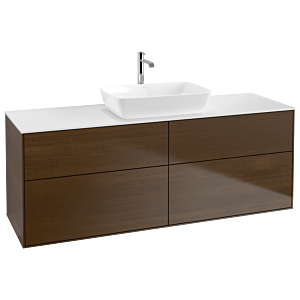 Villeroy und Boch Finion Waschtischunterschrank G85100GN 160x60,3cm, Emotion, Abdeckplatte white matt, Walnut veneer