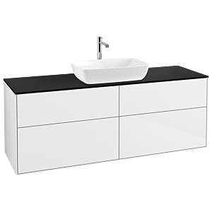 Villeroy und Boch Finion Waschtischunterschrank G85200GF 160x60,3cm, Emotion, Abdeckplatte black matt, Glossy white lacquer