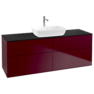 Villeroy und Boch Finion Waschtischunterschrank G85200HB 160x60,3cm, Emotion, Abdeckplatte black matt, Peony Matt