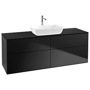 Villeroy und Boch Finion Waschtischunterschrank G85200PD 160x60,3cm, Emotion, Abdeckplatte black matt, Black matt lacquer