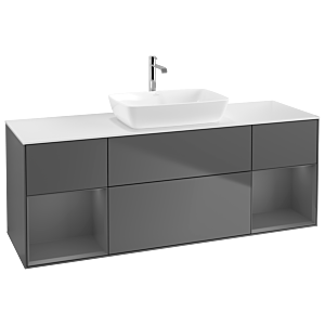 Villeroy and Boch Finion Villeroy and Boch Finion G861GKGK 160cm, cover plate white matt, Emotion, shelves Anthracite matt lacquer, Anthracite matt