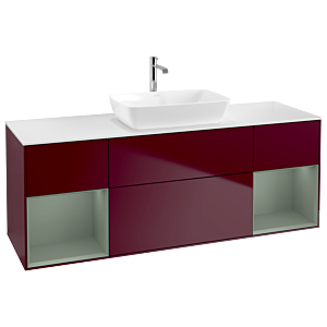 Villeroy and Boch Finion Villeroy and Boch Finion G861GMHB 160cm, cover plate white matt, Emotion, shelves olive matt lacquer, Peony Matt