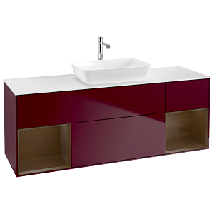 Villeroy et Boch Finion Villeroy et Boch G861GNHB 160cm, plaque de recouvrement blanc mat, emotion, étagères Walnut Veneer , Peony Matt
