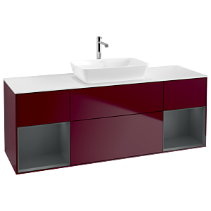 Villeroy et Boch Finion Villeroy et Boch G861HGHB 160cm, plaque de finition blanc mat, Emotion, étagères Laque mat minuit, Peony Matt