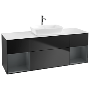 Villeroy and Boch Finion Villeroy and Boch Finion G861HGPD 160cm, cover plate white matt, Emotion, shelves Midnight matt lacquer, Black matt lacquer