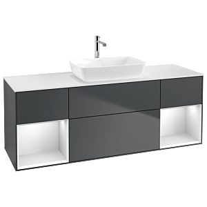 Villeroy and Boch Finion Villeroy and Boch Finion G861MTHG 160cm, cover plate matt white, Emotion, shelves matt white lacquer, Midnight Blue Matt Lacquer