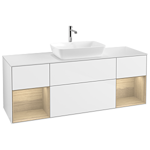 Villeroy and Boch Finion Villeroy and Boch Finion G861PCGF 160cm, cover plate matt white, emotion, shelves Oak Veneer , glossy white lacquer
