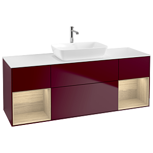 Villeroy et Boch Finion Villeroy et Boch G861PCHB 160cm, plaque de recouvrement blanc mat, emotion, étagères Oak Veneer , Peony Matt
