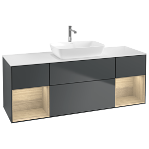 Villeroy and Boch Finion Villeroy and Boch Finion G861PCHG 160cm, cover plate matt white, Emotion, shelves Oak Veneer , Midnight Blue Matt Lacquer