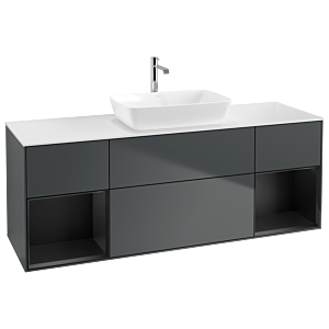 Villeroy and Boch Finion Villeroy and Boch Finion G861PDHG 160cm, cover plate matt white, Emotion, shelves matt black lacquer, Midnight Blue Matt Lacquer