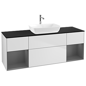 Villeroy and Boch Finion Villeroy and Boch Finion G862GKMT 160cm, cover plate black matt, Emotion, shelves Anthracite matt lacquer, White matt lacquer