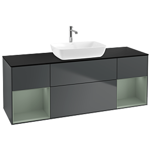 Villeroy and Boch Finion Villeroy and Boch Finion G862GMHG 160cm, cover plate black matt, Emotion, shelves olive matt lacquer, Midnight Blue Matt Lacquer