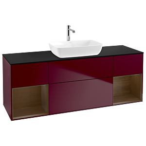 Villeroy and Boch Finion Villeroy and Boch Finion G862GNHB 160cm, cover plate black matt, emotion, shelves Walnut Veneer , Peony Matt