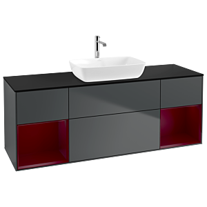 Villeroy and Boch Finion Villeroy and Boch Finion G862HBHG 160cm, cover plate black matt, Emotion, shelves Peony matt lacquer, Midnight Blue Matt Lacquer