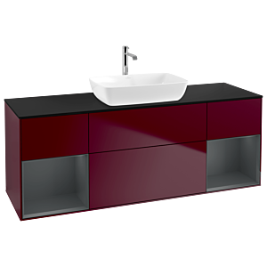 Villeroy and Boch Finion Villeroy and Boch Finion G862HGHB 160cm, black matt cover plate, Emotion, Midnight matt lacquer shelves, Peony Matt