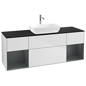 Villeroy and Boch Finion Villeroy and Boch Finion G862HGMT 160cm, cover plate black matt, Emotion, shelves Midnight matt lacquer, White matt lacquer