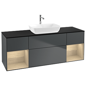 Villeroy and Boch Finion Villeroy and Boch Finion G862PCHG 160cm, cover plate black matt, Emotion, shelves Oak Veneer , Midnight Blue Matt Lacquer