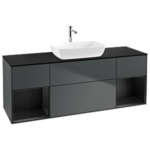 Villeroy and Boch Finion Villeroy and Boch Finion G862PDHG 160cm, black matt cover plate, Emotion, black matt lacquer shelves, Midnight Blue Matt Lacquer