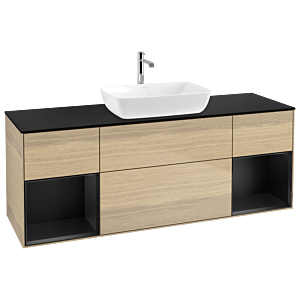 Villeroy and Boch Finion Villeroy and Boch Finion G862PDPC 160cm, black matt cover plate, Emotion, black matt lacquer shelves, Oak Veneer