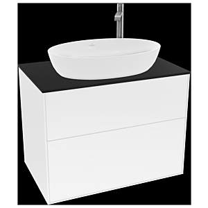 Villeroy et Boch Finion Villeroy et Boch G87200GF 80x60,3 cm, Emotion, plaque de recouvrement noir mat, laqué blanc brillant