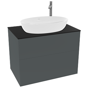 Villeroy and Boch Finion Villeroy and Boch Finion G87200HG 80x60.3cm, Emotion, cover plate black matt, Midnight Blue Matt Lacquer
