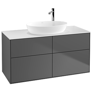 Villeroy und Boch Finion Waschtischunterschrank G91100GK 120x60,3cm, Emotion, Abdeckplatte white matt, Anthracite matt