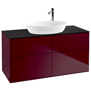 Villeroy und Boch Finion Waschtischunterschrank G91200HB 120x60,3cm, Emotion, Abdeckplatte black matt, Peony Matt