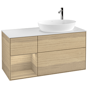 Villeroy et Boch Finion Villeroy et Boch G921PCPC 120cm, plaque de recouvrement blanc mat, emotion, étagères Oak Veneer , Oak Veneer