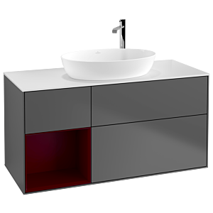 Villeroy and Boch Finion Villeroy and Boch Finion G941HBGK 120cm, cover plate white matt, Emotion, shelves Peony matt lacquer, anthracite matt