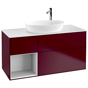 Villeroy und Boch Finion Waschtischunterschrank G941MTHB 120cm, Abdeckplatte white matt, Emotion, Regale White matt lacquer, Peony Matt