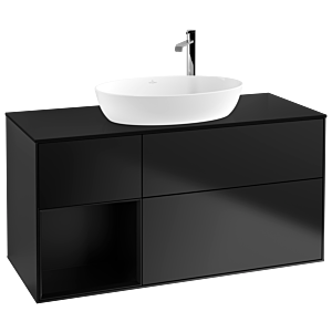 Villeroy and Boch Finion Villeroy and Boch Finion G942PDPD 120cm, cover plate black matt, Emotion, shelves Black matt lacquer, Black matt lacquer