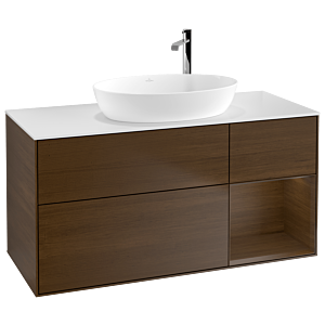 Villeroy and Boch Finion Villeroy and Boch Finion G951GNGN 120cm, cover plate white matt, Emotion, shelves Walnut Veneer , Walnut Veneer veneer