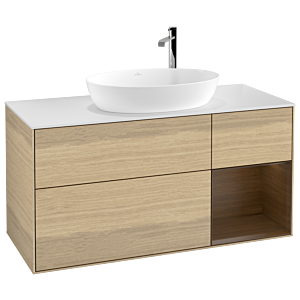 Villeroy and Boch Finion Villeroy and Boch Finion G951GNPC 120cm, cover plate white matt, Emotion, shelves Walnut Veneer , Oak Veneer
