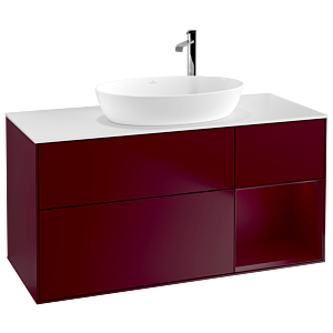 Villeroy et Boch Finion Villeroy et Boch G951HBHB 120cm, plaque de recouvrement blanc mat, Emotion, étagères Peony laqué mat, Peony Matt