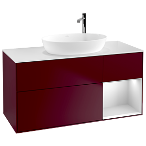 Villeroy et Boch Finion Villeroy et Boch G951MTHB 120cm, plaque de finition blanc mat, Emotion, étagères laqué blanc mat, Peony Matt