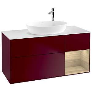 Villeroy et Boch Finion Villeroy et Boch G951PCHB 120cm, plaque de recouvrement blanc mat, emotion, étagères Oak Veneer , Peony Matt