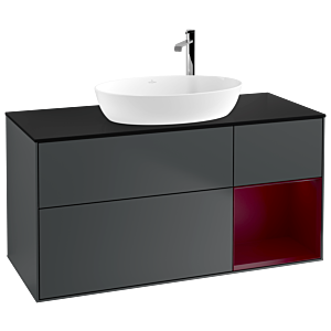 Villeroy and Boch Finion Villeroy and Boch Finion G952HBHG 120cm, cover plate black matt, Emotion, shelves Peony matt lacquer, midnight Blue Matt Lacquer
